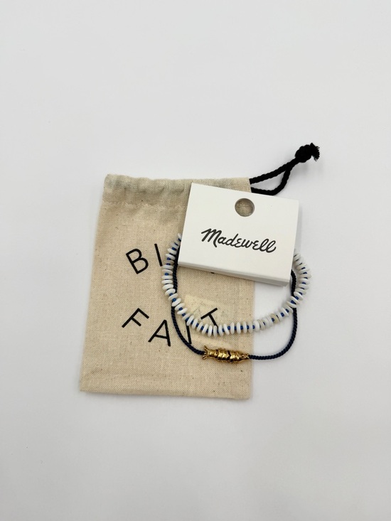 Madewell Jewelry - Madewell Blue Beaded and Cord Bracelet Set - Shells and Fish Bracelet - NWT